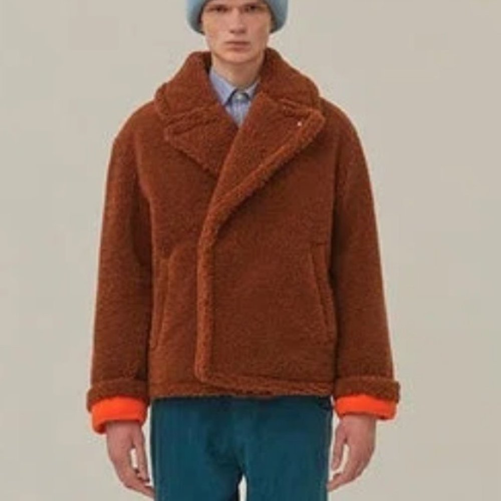 Ader Error Callcid Shearling Jacket Brown - image 2